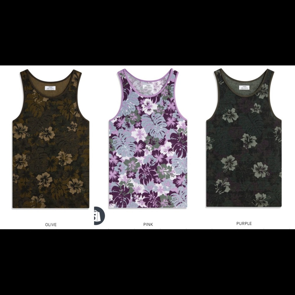 Camo floral print tank tops